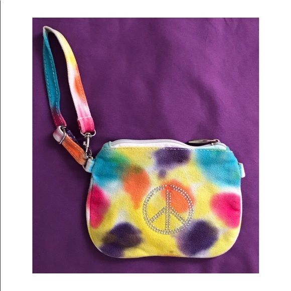 Tie Dye Peace Sign Wristlet - Picture 5 of 8